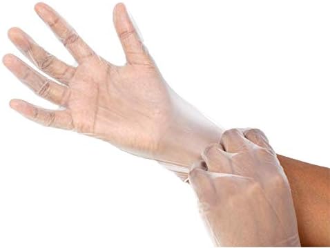 SAFE HANDLER Industrial Vinyl Gloves | Latex Free, Powder Free, Multi Purpose, Cleaning, For Work or For Home, Ambidextrous, Disposable Gloves (100 per box,10 boxes = 1000 PIECES)