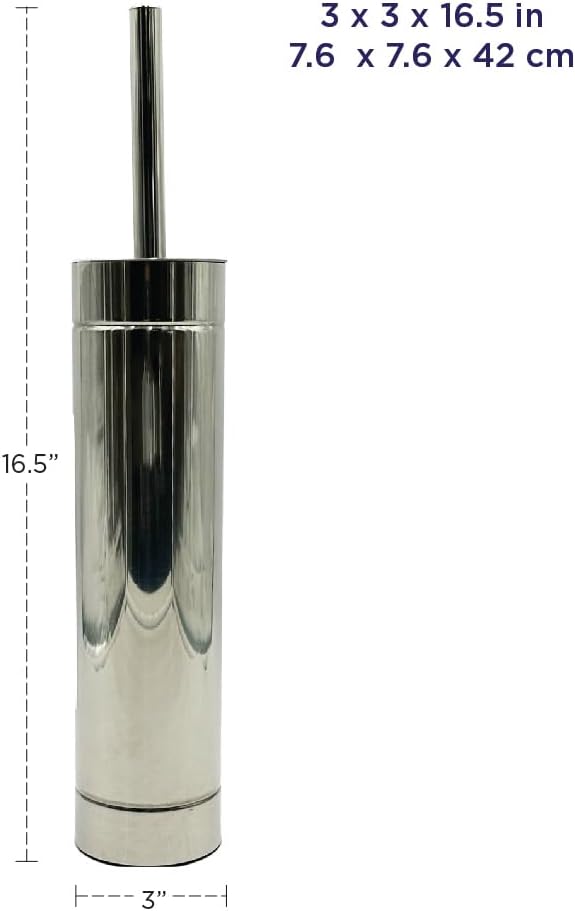Toilet Bowl Cleaning Brush and Holder with Lid, Slim Design, 304 Stainless-Steel, Fingerprint-Proof, Rust Resistant, Heavy-Weight Base (2 Pack, Chrome)
