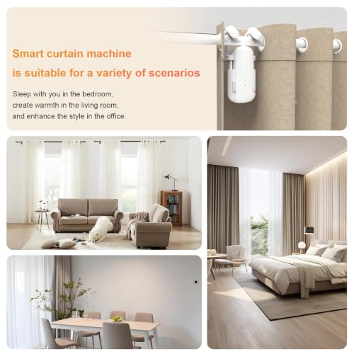 Automatic Curtain Opener with Remote, Gifts for Women and Men, Compatible with Alexa and Google Home, Bluetooth Curtain Opener with App/Timer(For Roman, T/U Tracks - With Remote) - Image 8