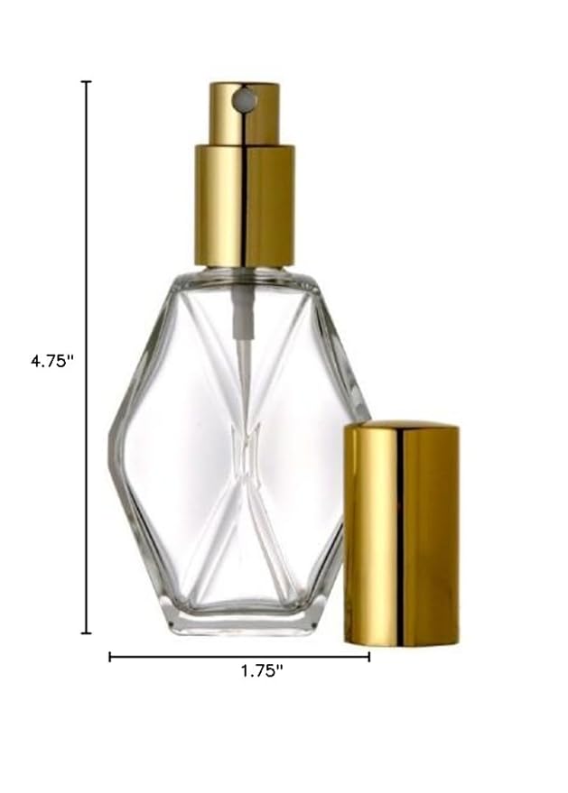 Diamond Spray Bottle. Fine Mist Perfume Cologne Atomizer for Essential Oil Aromatherapy Perfume Cologne Refillable (2 oz. 48 Bottles, Purple)