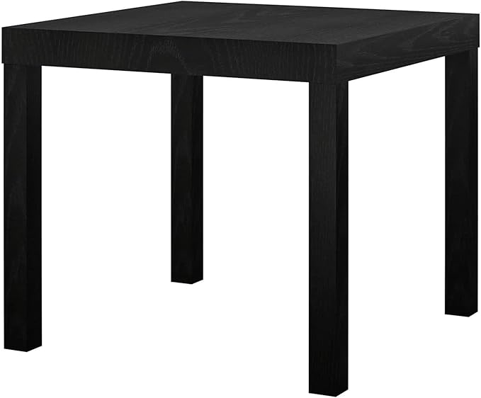 Parsons End Table Black Oak, 17.5" H x20 W x20 D, PVC Laminated Hollow Core, Water Resistant, Sturdy Square Construction, Minimal Assembly, for Living Room/Dorm/Small Apartment, 2026, Home Essential