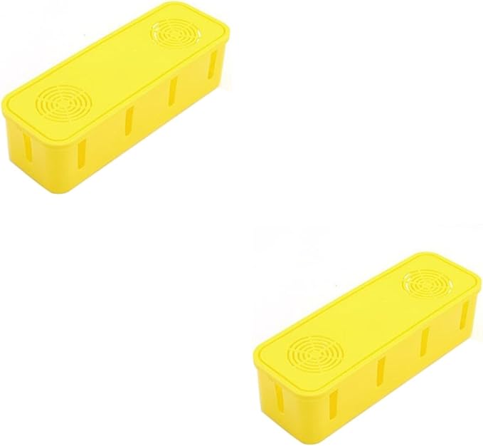 HOMSFOU Plug Socket Safety Box Cable Organizer 2-Pack Child Proof Power Strip Cover with Cord Storage for Home Office Desk 10.23X5.51X3.34 Inch Wire Management