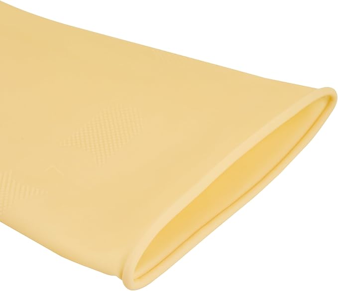Clean Tek Professional 22 Mil Medium Cleaning Gloves, 10 Pairs Of Long Cuff Gloves - No-Slip Grip, No-Powder, Yellow Latex Gloves For Kitchen Cleaning, Ideal For Washing Dishes
