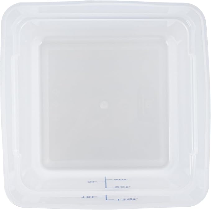 Restaurantware Food Storage Container 1 Pack of 12 qt Plastic Kitchen Storage Bin with Volume Markers Space-Efficient Design Dishwasher-Safe Polypropylene Translucent