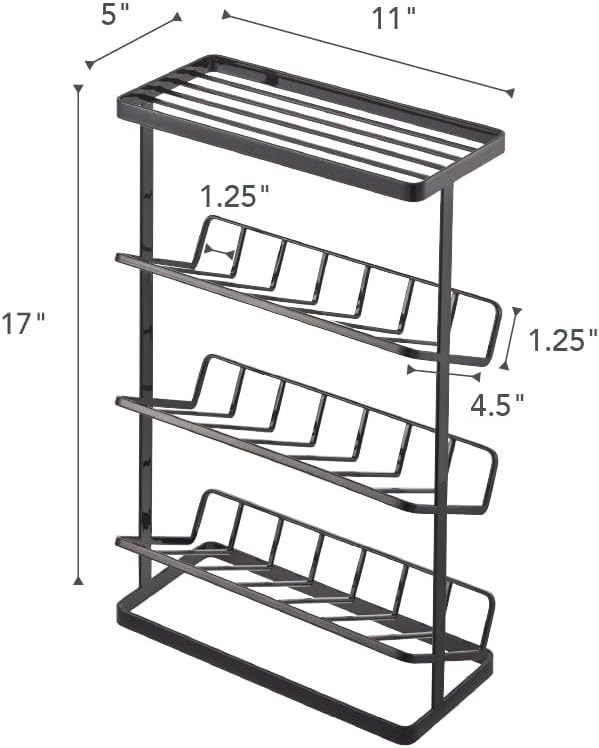 YAMAZAKI Home Tower Bath Rack - Bathroom Shower Storage Holder, Caddy Shelf Organizer - Medium, 17" - Steel - Holds Up To 9 Dispensers