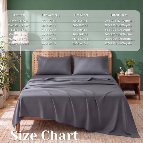 Deep Pocket King Sheet Set, Cooling Bedding With Side Pockets - Image 8