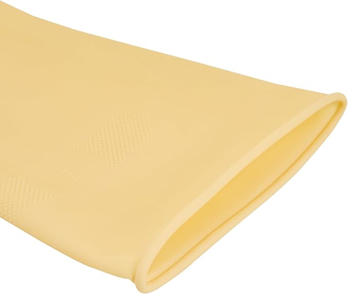Clean Tek Professional 22 Mil Large Cleaning Gloves, 10 Pairs Of Long Cuff Gloves - No-Slip Grip, No-Powder, Yellow Latex Gloves For Kitchen Cleaning, Ideal For Washing Dishes