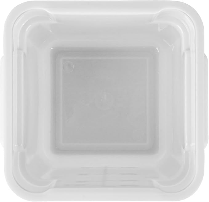 Restaurantware Food Storage Container 10 Pack of 4 qt Plastic Kitchen Storage Bin with Volume Markers Space-Efficient Design Dishwasher-Safe Polypropylene White