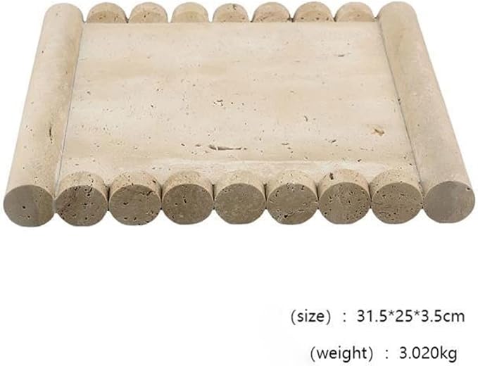 Modern Marble Tray Set - Minimalist Home Decor for entryway, Hotel, Showroom - Geometric Marble Storage Bowl for Essentials and Decorations(Beige4)