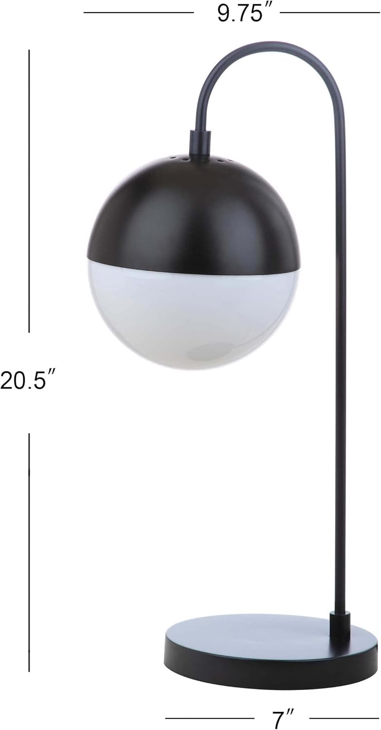 SAFAVIEH Lighting Collection Cappi Modern Black Orb 21-inch Bedroom Living Room Home Office Desk Dorm Study Nightstand Task Table Lamp (LED Bulb Included)