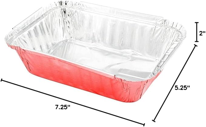 Restaurantware-16 Ounce Disposable Takeout Containers, 50 Rectangle Food Containers - With Polka Dot Lids, Pink Takeaway Containers, Aluminum Delivery Containers, Freezable