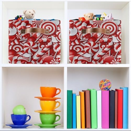 Christmas Candy Rectangular Storage Basket Organizer Bin Shelf Baskets For Clothes Gifts For Home Office Dorm