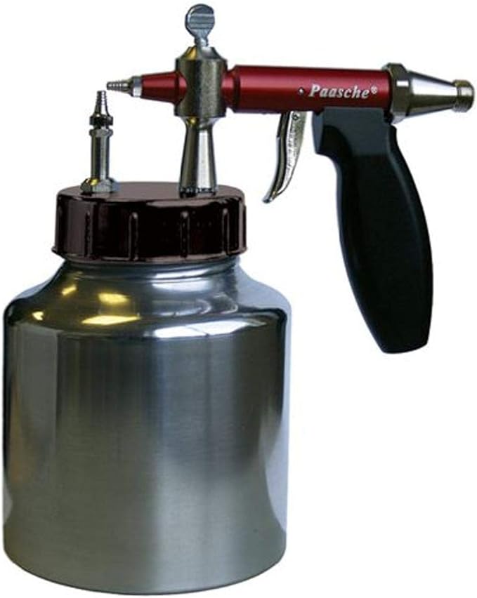 Paasche L#4C Airbrush Sprayer with Quart Bottle Assembly and Medium Spray Head, Siphon Airbrush Gun with 2.0 mm Spray Tip for Medium to Thick Fluids, Ideal for Glazes or Latex Paints, 32 oz Bottle
