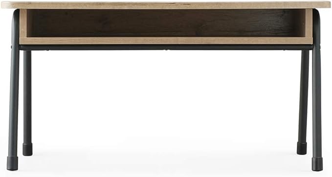 Iris Ohyama HIROBIRO Series Desk, Center Table, with Storage, Spacious Room, Living Alone, Stylish, Iron Wood, Ash Brown, Width 31.5 x Depth 15.0 x Height 16.1 inches (80 x 38 x 41 cm)