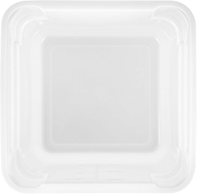 Restaurantware Food Storage Container 10 Pack of 6 qt Plastic Kitchen Storage Bin with Volume Markers Space-Efficient Design Dishwasher-Safe Polypropylene White