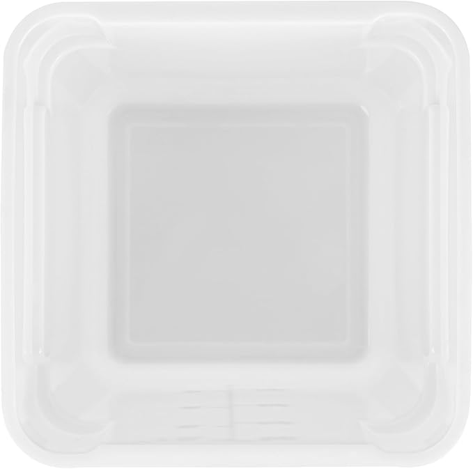 Restaurantware Food Storage Container 10 Pack of 8 qt Plastic Kitchen Storage Bin with Volume Markers Space-Efficient Design Dishwasher-Safe Polypropylene White