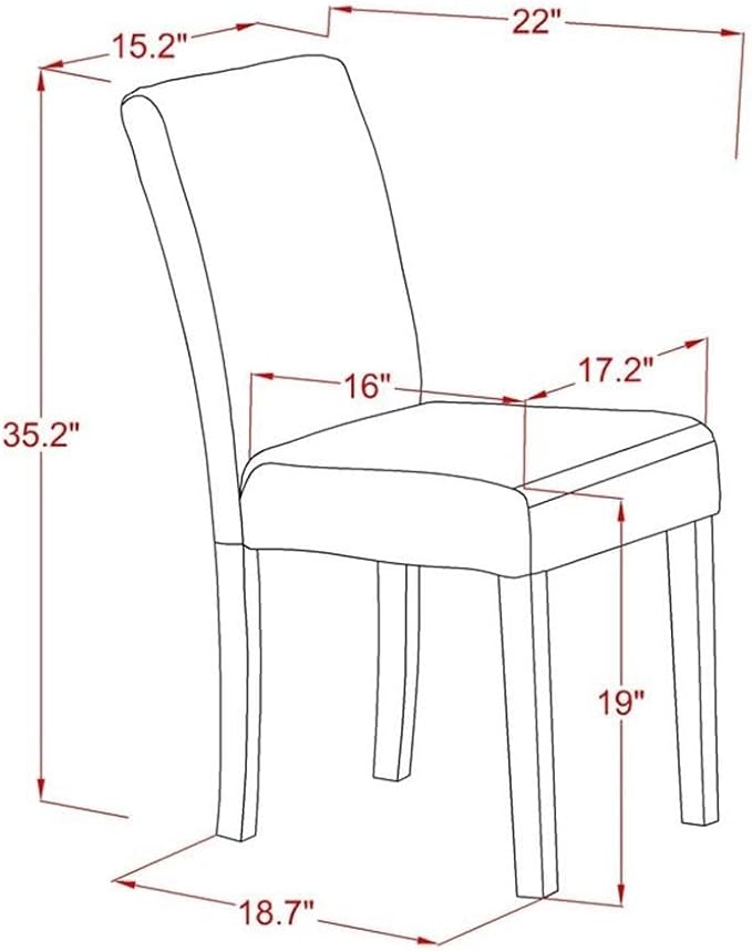East West Furniture 1NDAB3-MAH-72 3 Piece Dining Set Contains a Rectangle Dining Room Table with Dropleaf and 2 FireBrick Red Faux Leather Upholstered Chairs, 30x48 Inch, Mahogany