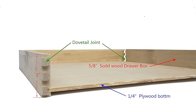 Couver Pull Out Drawers For Cabinets, 22.5"W x 21.25"D X 4"H Soft Close Slide Out Wood Shelves Storage Organizer for Kitchen, Finished, Heavy-Duty, Bottom Assembly