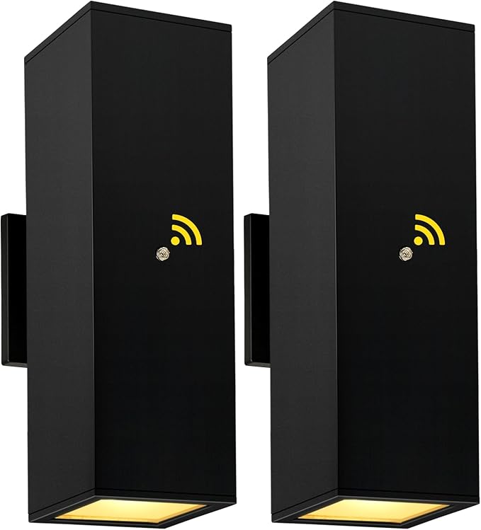 Modern Outdoor Wall Light Dusk to Dawn 2 Pack, Waterproof Matte Black Porch Lights, 2700K LED Outdoor Sconce Lights for House, Garage, Patio, Front Door