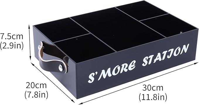 Smores Station S'mores Bar Holder,Smores Caddy, Smore Accessories Organizer, Perfect for Marshmallow Roasting Sticks, Chocolate, S'mores s Sticks, Kit Maker-Acrylic