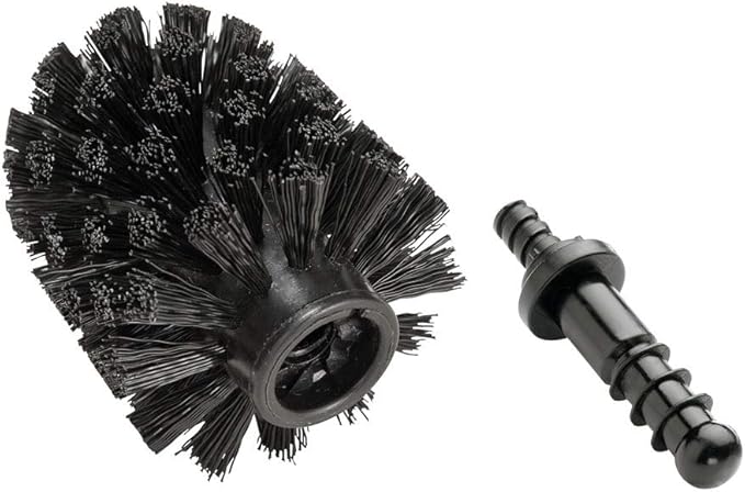 Toilet Bowl Cleaner Brush Replacement Head, Black Brush Head for Toilet Brush with Adaptar, Plastic, Dimensions 2.93 x 3.66 x 2.95 in, Ø 2.95 in