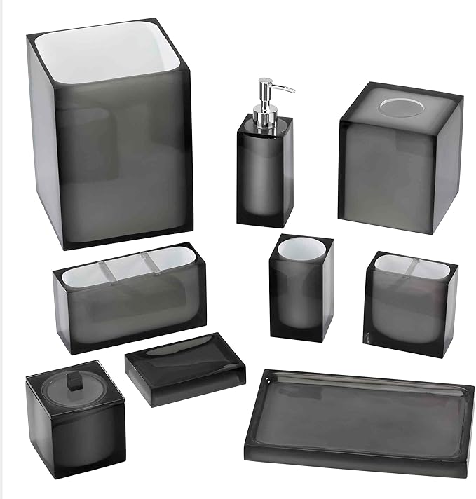 Avanti Linens - Tumbler, Resin Countertop Accessories, Modern Home Decor (Soho Collection, Smoke)