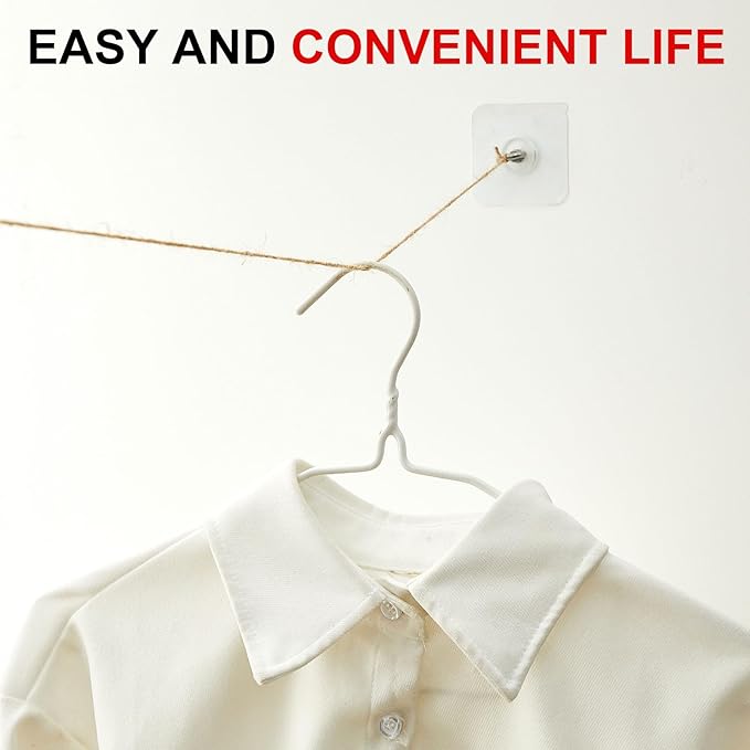 24 Pcs Heavy Duty Adhesive Ceiling Hooks Ceiling Wall Christmas Hooks Hangers Without Nails Practical Stainless Steel Waterproof for Indoor Outdoor Home Office Kitchen Hanging Plant