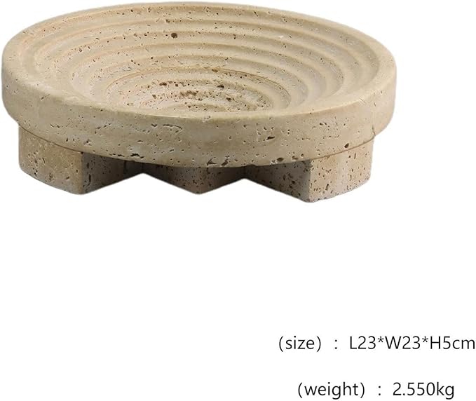 Modern Marble Tray Set - Minimalist Home Decor for entryway, Hotel, Showroom - Geometric Marble Storage Bowl for Essentials and Decorations(Beige3)