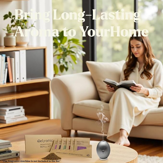 Aroma Diffuser-Compatible Scent Granule Starter Kit: Lavender, Eucalyptus, Frankincense,Vanilla, Rose, Agarwood,Refills for Orbby Incense Burner (6g)