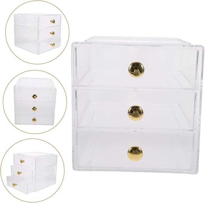 Storage Box Drawer Organizer Desktop Makeup Organizer Desk Storage Box Minimalist Design Easy to Clean Sturdy Material