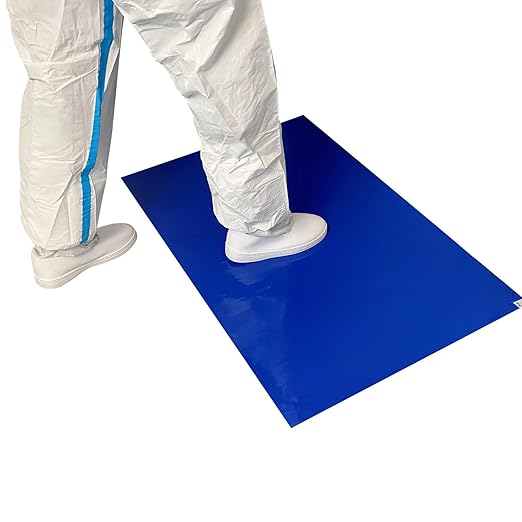 Sticky mat with Adhesive,Tacky pad 24" x 36",for Construction,Science Lab Door Matting,Basketball Shoes,Cleanroom,Laboratory and Hospital. (12, Blue, 24"x36")
