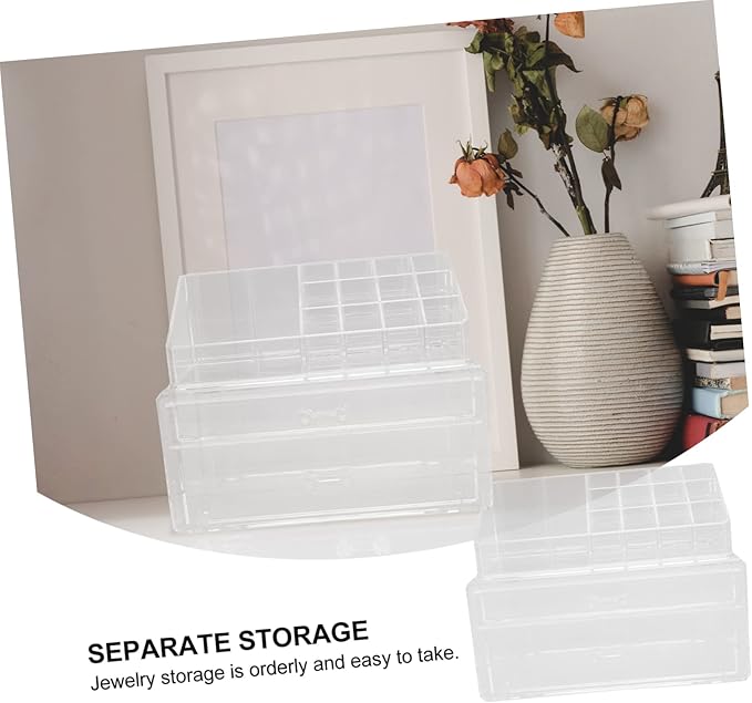 minkissy Stackable Acrylic Cosmetics Storage Box Drawer Makeup Organizer for Lipstick and Jewelry Versatile Home Supplies for Beauty Enthusiasts