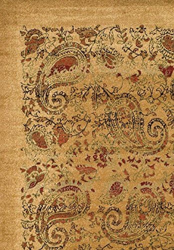 SAFAVIEH Lyndhurst Collection Accent Rug - 4' x 6', Beige & Multi, Traditional Paisley Design, Non-Shedding & Easy Care, Ideal for High Traffic Areas in Entryway, Living Room, Bedroom (LNH224A)