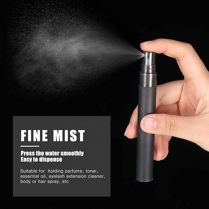 Remerry 100 Pcs 10 ml Mini Spray Bottles Perfume Spray Bottles Plastic Travel Refillable for Women Small Fine Mist Sprayers Portable Frosted Perfume Sprayers Empty Atomizer for Essential Oil