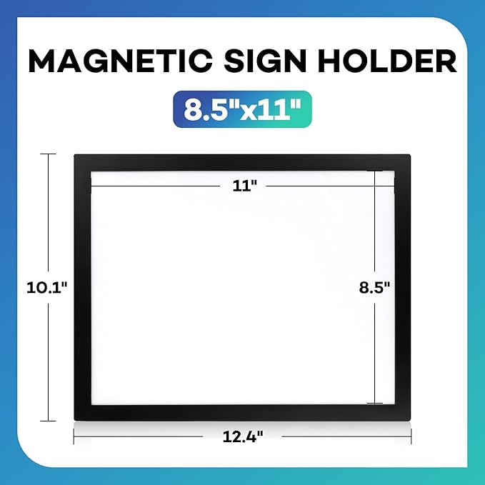 YixangDD 16 Pack Magnetic Sign Holder 8.5 x 11, Self-Adhesive Magnetic Wall Mount Sign Holder, Magnetic Document Holder for Wall Window Office Poster Store