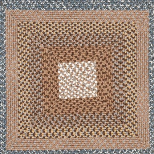 SAFAVIEH Washable Rug Outdoor Braided Collection - 6' Square, Brown & Multi, Handmade & Reversible, Non-Shedding & Easy to Clean, Ideal for Patio, Backyard, Mudroom (BRD313A)