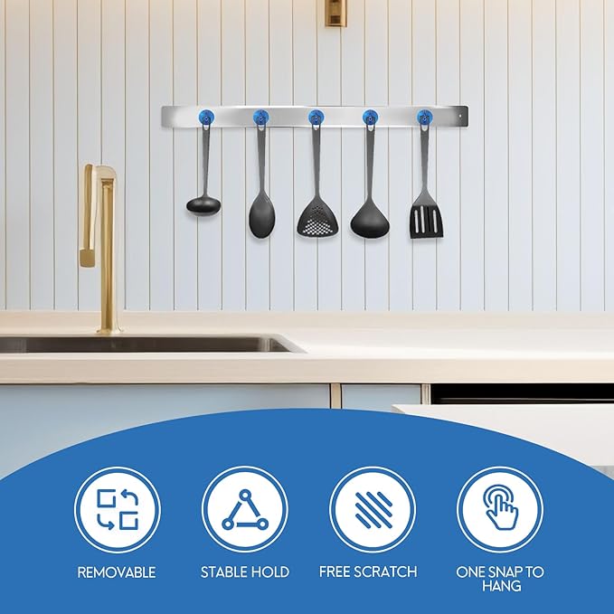 Neosmuk Magnetic Hooks, Cruise Ship Essentials, 8lb+ Heavy Duty Magnetic Hooks for Cruise Cabins, Refrigerator, Grill, Hanging, and Travel | Extra Strong Must-Haves Magnet Hook,Navyblue