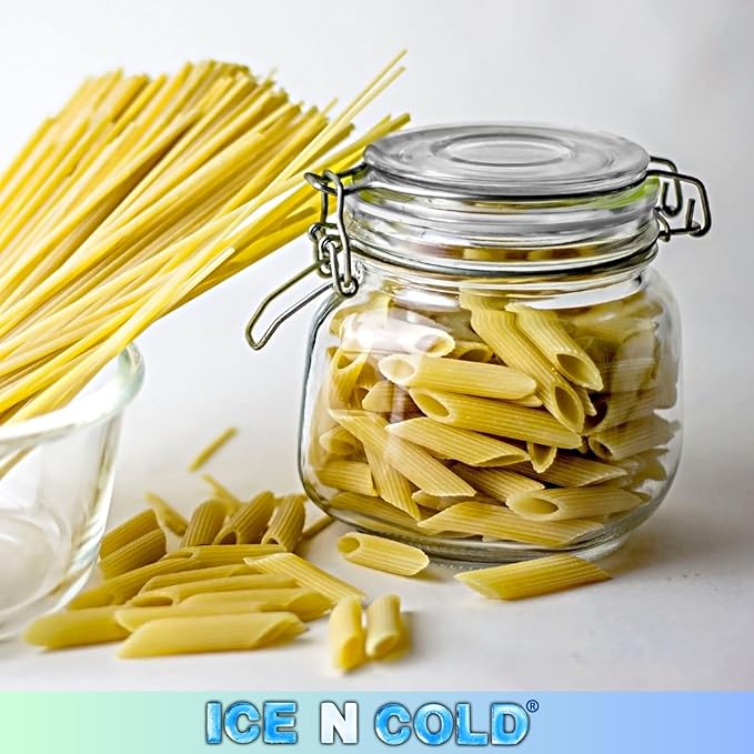 Airtight Glass Storage Jars with Clamp Lid โ Food Storage Containers with Rubber Gasket Seal โ Pantry & Kitchen Canisters for Dry Goods, Coffee, Sugar, Pasta โ 0.4L to 4L Sizes (6, 25oz | 0.75L)