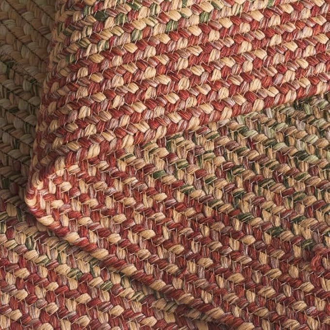SAFAVIEH Washable Rug Outdoor Braided Collection - 6' x 8' Oval, Rust & Multi, Handmade & Reversible, Non-Shedding & Easy to Clean, Ideal for Patio, Backyard, Mudroom (BRD303A)