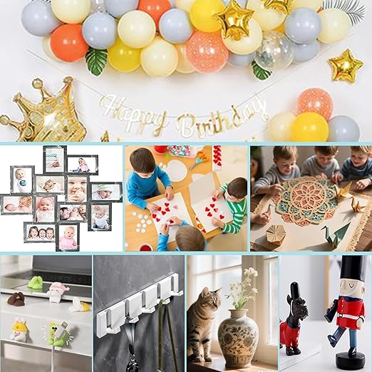 Double Sided Sticky Dots with Pull Tab, 0.79" Adhesive Sticky Tack Tape, Clear Museum Putty Sticky Glue for Wall Hanging, Crafts, Balloons, Poster, Decorations No Residue, 126 Dots