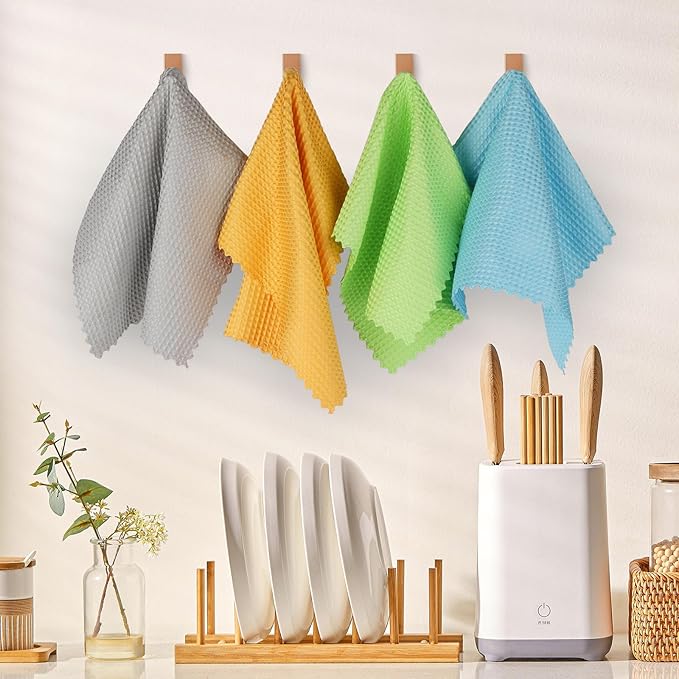 AIDEA Microfiber Cleaning Cloth-12PK, Lint Free Cloth for Glass, Polishing Cleaning Rags, Window Wipes, Kitchen Towels Dishcloths, Microfiber Towels for Car Detailing, Kitchen, Home-11×11"