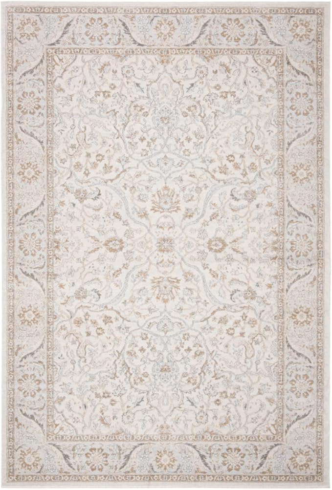 SAFAVIEH Isabella Collection X-Large Area Rug - 11' x 15', Cream & Beige, Oriental Design, Non-Shedding & Easy Care, Ideal for High Traffic Areas in Living Room, Bedroom (ISA912A)