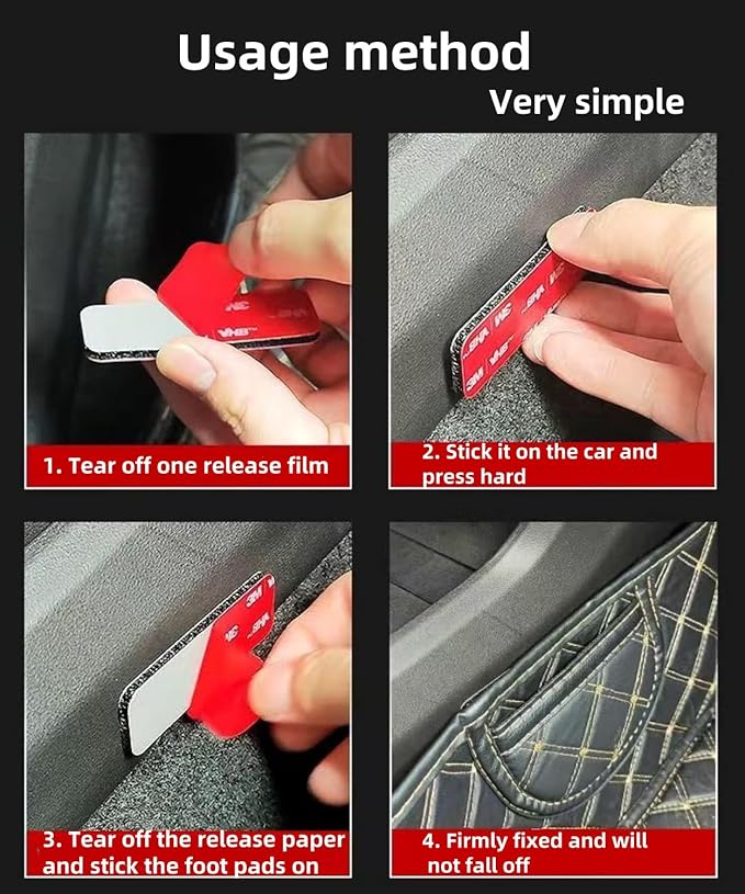 24 Sets Heavy-Duty Hook and Loop Strips with Adhesive Fasteners, Made with 3M VHB, Waterproof Heat-Resistant, for Walls, EZ Passes, Sofa Cushions, Car Floor Mats, Furniture, Carpet and More (4''X2'')