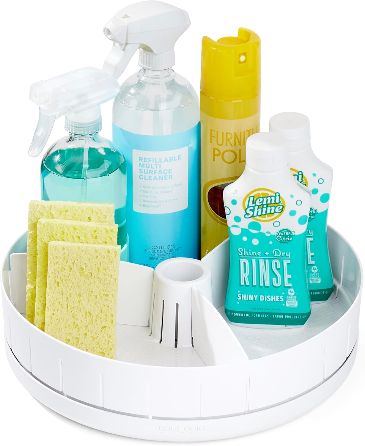 Under Sink Lazy Susan Organizer with Adjustable Dividers — Drill-Free 12" Turntable for Kitchen & Bathroom | Nestify