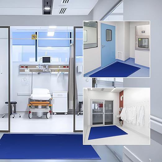 Sticky Mat Tacky Adhesive Pads 300 Sheets, 30 Sheets/Pack, 18'' x 24''/ 45 x 60 cm, Thickened Cleaning Mats for Shoes, Construction, Cleanroom, Laboratories, Hospitals, Dogs, Pets, Home- Blue