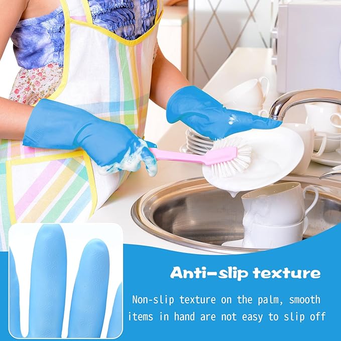 Rubber Reusable Gloves Long Household Dishwashing Gloves Kitchen Cleaning for Dishes Clean Gardening