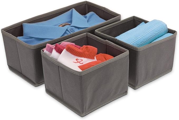 Well Home 3-Piece Organiser Set, Dark Grey