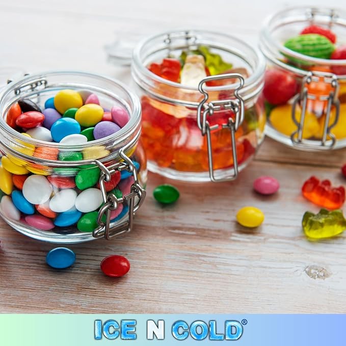 Airtight Glass Storage Jars with Clamp Lid โ Food Storage Containers with Rubber Gasket Seal โ Pantry & Kitchen Canisters for Dry Goods, Coffee, Sugar, Pasta โ 0.4L to 4L Sizes (4, 14oz | 0.4L)