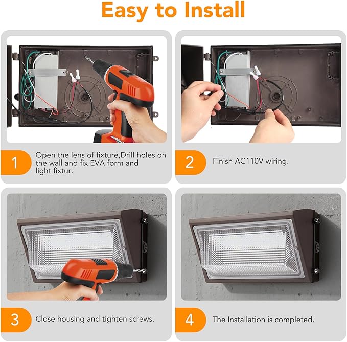 120W LED Wall Pack Light Dusk to Dawn,5000K 16000LM Wallpack Light with photocell,100-277V 800W HPS Equivalent,Waterproof Outdoor Commercial Industrial Security Lighting for Warehouse, ETL Listed