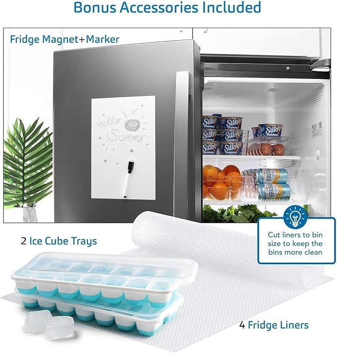 STORAGEBUD Fridge Organizer - 10 Pieces refrigerator organizer bins - Pantry Organization and Storage for Fridge & Refrigerator- BPA Free Freezer Organizer Bins